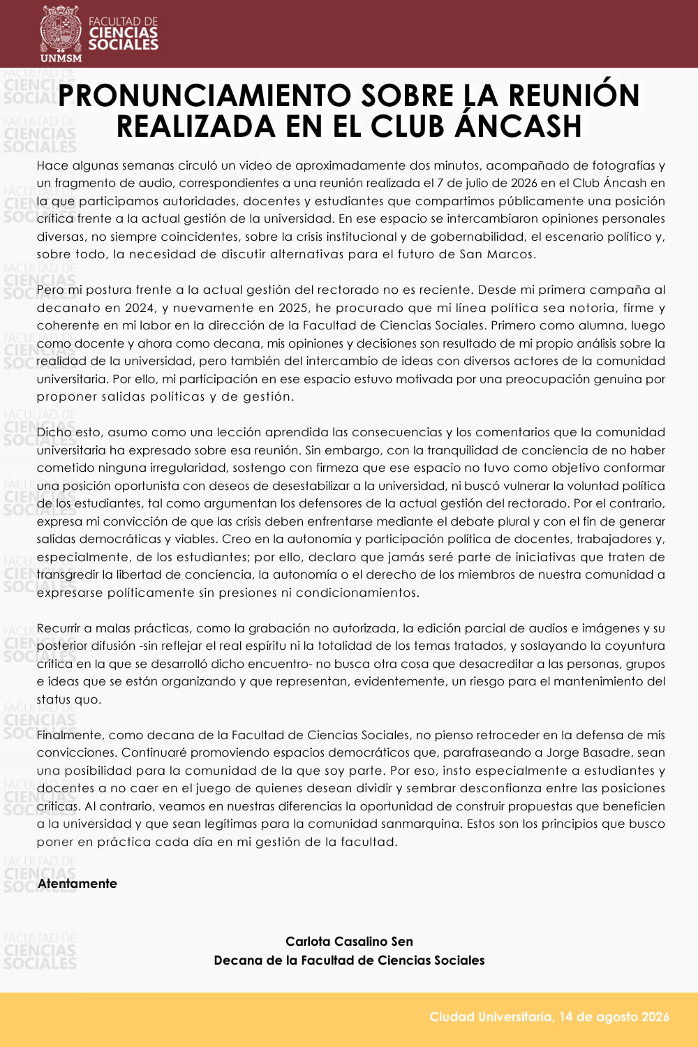 PRONUNCIAMIENTO